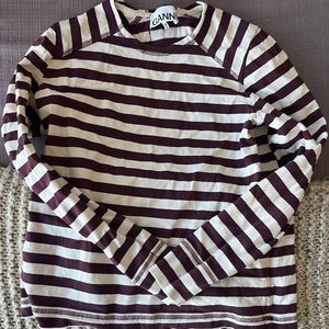 Ganni Striped Long Sleeved T-Shirt